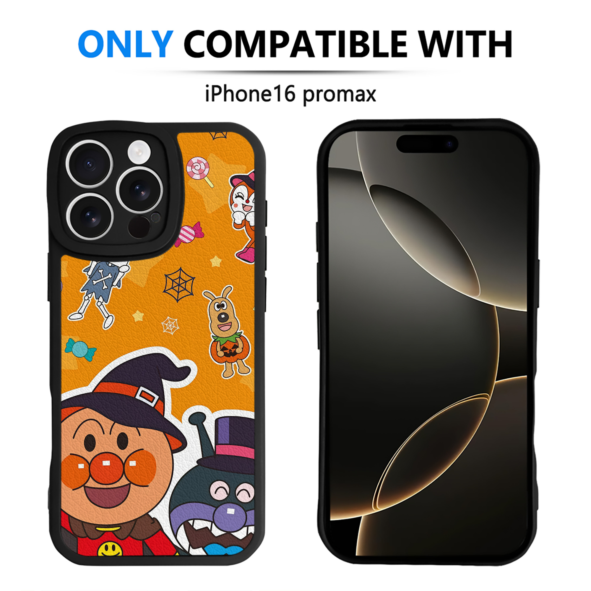 （画像用） アンパンマン Anpanman 【iPhone 16シリーズ対応】シリコンスマホケース（レザー調） 材質：シリコン